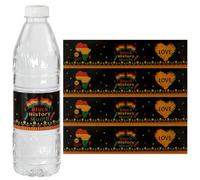 Lot de 120 étiquettes noires pour bouteilles d'eau, décorations du mois d'histoire noire, 22,1 x 5,1 cm, étiquettes à eau, autocollants imperméables pour célébration du 1er juin, festival, événements