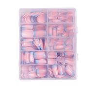 Lot de 120 faux ongles artificiels à coller sur les ongles bleus French Tip Manucure Fournitures