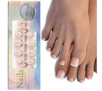 Lot de 120 faux ongles d'orteils en gel pour loisirs créatifs, système souple, pas besoin d'apprêt, super ajustés, confortables, sans traces, sans traces