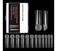 Lot de 120 faux ongles en acrylique transparent avec échelle pour une utilisation professionnelle en salon, manucure à domicile, nail art et extensions - Durable et facile à appliquer pour techniciens