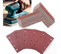 Lot de 120 feuilles abrasives, papier abrasif avec velcro, feuilles abrasives rectangulaires avec velcro 40、60、80、100、120、150、180、240、320、400、600、800 grain pour ponceuses polyvalentes (80 x 133mm)