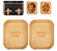 Lot de 120 feuilles de cuisson Airfryer pour COSORI Dual Zone Air Fryer 8,5 l, Cookwise 9 L, papier sulfurisé pour Friteuse à air chaud COSORI CAF-R901-AEU, accessoires pour friteuse à air chaud