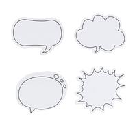 Lot de 120 feuilles de notes adhésives en 4 formes de dialogue - Notes autocollantes en forme d'animal mignon pour l'école, le bureau et une utilisation polyvalente