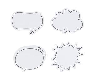 Lot de 120 feuilles de notes adhésives en 4 formes de dialogue - Notes autocollantes en forme d'animal mignon pour l'école, le bureau et une utilisation polyvalente