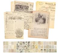 Lot de 120 feuilles de papier de scrapbooking vintage pour travaux manuels, 20 x 14 cm, papier design et papier motif avec 4 styles de papier pour scrapbooking, album photo, journal intime, carnet