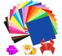 Lot de 120 feuilles de papier origami double face - 15 x 15 cm - 20 couleurs - Petits carrés de papier origami pour enfants, loisirs créatifs, projets d'artisanat pour enfants et adultes (70 g/m²)