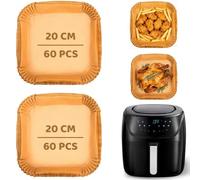 Lot de 120 feuilles de papier sulfurisé pour friteuse à air chaud Russell Hobbs XXL 8 l, 20 cm de papier sulfurisé pour friteuse à air chaud Russel Hobbs 8 l, accessoires pour Russell Hobbs Airfryer