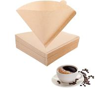 Lot de 120 filtres à café non blanchis compatibles avec V60 Papers 02 en papier filtrant jetable, compatible avec les cafetières goutte à goutte AMD Verser Over (1 à 4 tasses)