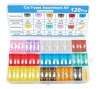 Lot de 120 fusibles à lame standard assortis 2 A-40 A pour voitures, bateaux, camping-cars, camions, motos avec outil d'extraction et étui de rangement
