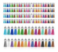 Lot de 120 glands en cuir de 38 mm - Décoration DIY - Mini pompon - Pendentif pour sacs, bracelets, sacs de téléphone portable, marque-page - 30 couleurs