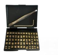 Lot de 120 grains de lettres en cuivre pour estampage à chaud 2 × 4 × 15 mm pour machine de codage de ruban HP-241, impression de numéro de lot de date sur film d'emballage, aluminium, papier brillant