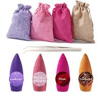 Lot de 120 Grands cônes d'encens à refoulement, 4 mélanges d'encens naturels en Forme de Cascade, Bois de Santal, Rose, Lavande, Sakura pour brûleur d'encens à refoulement, Relaxation, méditation,