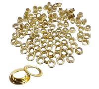 Lot de 120 œillets en métal doré de 14 mm pour cuir, œillets métalliques avec rondelles pour tissu en cuir