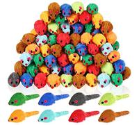 Lot de 120 jouets interactifs en peluche pour chat - Jouet interactif pour chat - Petit bruit de bruissement doux - Jouet pour animaux de compagnie - Couleurs assorties
