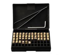 Lot de 120 lettres de cuivre estampées à chaud, 2 × 4 × 15 cm, police d'impression de ruban thermique, ensemble de caractères de timbre à chaud, pour machines de codage commerciales DY-8 HP-241