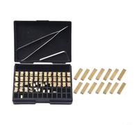 Lot de 120 lettres en cuivre d'impression thermique 2 x 3 x 15 mm pour date d'expiration Code de lot estampage à chaud Compatible avec HP-241 DY-8 manuel et semi-automatique