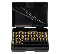 Lot de 120 lettres en cuivre pour machines de codage de date HP-241 DY-8, 2 x 3 x 15 mm, ensemble de polices de caractères thermiques pour film d'emballage, aluminium, papier brillant - Industriel