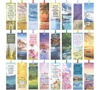 Lot de 120 marque-pages inspirants avec versets de la Bible d’encouragement ornés d’un ruban coloré, convient comme cadeaux de Noël pour femmes et hommes ou comme fourniture d’église et de bureau