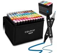Lot de 120 marqueurs à alcool à double pointe pour enfants - Fournitures de coloriage pour adultes - Parfaits pour la peinture, le coloriage, le dessin, les cadeaux de Noël