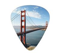 Lot de 120 médiators de guitare en vrac 3 épaisseurs différentes avec boîte de rangement San Francisco Golden Gate Bridge Accessoires de guitare pour basse guitare électrique acoustique amateurs