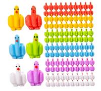 Lot de 120 mini canards colorés et amusants, petits canards à doigt d'honneur pour farces et cache-cache, mini animaux en résine de 2, 5 cm pour maison poupée, bureau, voiture, accessoires d