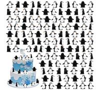 Lot de 120 mini figurines de pingouin en résine, petits animaux, ornements miniatures pour décoration d'intérieur, décoration de gâteaux, loisirs créatifs