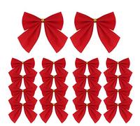 Lot de 120 mini nœuds en ruban rouge pour sapin de Noël, couronnes de Noël, décoration de cadeaux, 5,5 cm
