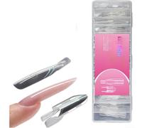 Lot de 120 moules à ongles transparents en forme de fusée pour une mise en forme rapide et facile, pas besoin de papier, outils d'extension en gel