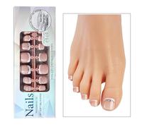 Lot de 120 ongles artificiels faciles à utiliser pour un look élégant French pédicure - Amélioration de la mode des ongles des orteils