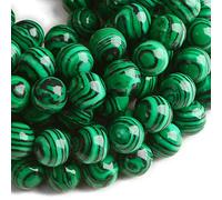 Lot de 120 perles en malachite de 6 mm pour la fabrication de bijoux avec cordon extensible en cristal, U10-KD1774