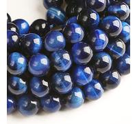 Lot de 120 perles œil de tigre bleu naturel de 8 mm pour la fabrication de bijoux avec cordon élastique en cristal, U10-KD1750
