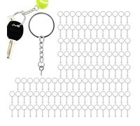 Lot de 120 porte-clés divisés en métal avec chaîne à maillons - 25 mm de diamètre - Pour enfants et adultes - Sac à dos artisanal