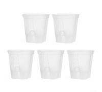 Lot de 120 pots de fleurs en plastique transparent avec soucoupe, pour orchidées, plantes grasses, observation des racines avec trou de drainage, pot de fleurs d'intérieur