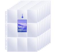 Lot de 120 protège-pages à 9 poches, 2160 pages double face pour classeur à 3 anneaux, feuilles de protection de cartes, classeurs de cartes de baseball, pour cartes standard MTG, TCG, baseball