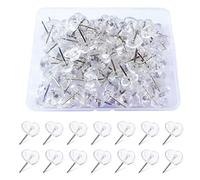 Lot de 120 punaises en forme de cœur transparent pour tableau en liège, punaises décoratives blanches pour tableau d'affichage, épingles murales, épingles de carte pour maison/bureau/fournitures