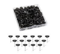 Lot de 120 punaises noires pour tableau en liège, punaises pour tableau d'affichage, punaises en plastique avec pointe en acier dans une boîte réutilisable