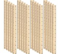 Lot de 120 règles en bois de 30 cm - Règle de mesure en bois pour bureau et école - Règle en centimètre pour la maison, les étudiants, le bureau, 2 échelles, 30 cm