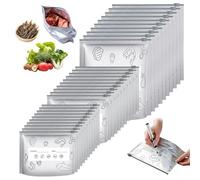 Lot de 120 sacs de congélation zippés réutilisables en feuille d'aluminium pour viande, fruits de mer, légumes, récipients de stockage des aliments