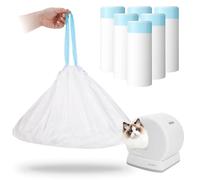 Lot de 120 sacs de litière autonettoyants pour chat compatibles avec Meowant MW-SC01/MW-SC02/MW-LR01, épais et résistants avec cordon de serrage, sacs à litière autonettoyants, 45,7 x 30,5 cm