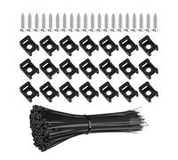 Lot de 120 supports de câbles avec vis - Noir - Colliers de serrage à visser - Serre-câbles de 10 cm