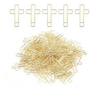 Lot de 120 trombones dorés en forme de croix pour bible, utilisés pour fixer des livres et une utilisation portable, fournitures d'étude pour bureau, école, maison, clip décoratif (doré)