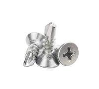 Lot de 120 vis auto-taraudeuses à tête plate Phillips en acier inoxydable 410 4,8 x 16 mm Vis auto-taraudeuses haute résistance (13 mm à 32 mm)