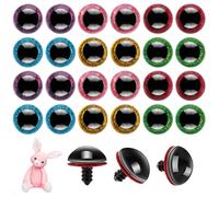 Lot de 120 yeux en plastique pailleté avec rondelles, yeux de sécurité au crochet pour amigurumi, yeux d'animaux en peluche pour loisirs créatifs, marionnettes, ours, jouets d'Halloween - 20 mm