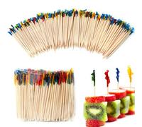 Lot de 1200 cure-dents à volants de 6,3 cm pour apéritifs, cocktails, barbecues, boissons, sandwichs de club, cure-dents à volants, cure-dents décoratifs