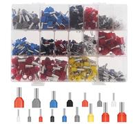 Lot de 1200 embouts électriques à sertir kit terminal pour éminateur à virole double sertissage électrique borne borne double entrée