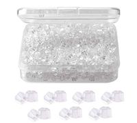 Lot de 1200 fermoirs de boucles d'oreilles en silicone transparent - Motif fleur - 4 mm