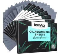 Lot de 1200 feuilles de papier buvard naturel pour peaux grasses avec charbon de bambou, feuilles de buvard pour le visage, papier buvard pour maquillage, 9,5 cm et 7 cm