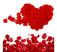 Lot de 1200 pétales de rose artificielles pour chambre à coucher, pétales de rose rouges sans goût qui se décolorent pour anniversaire de mariage, décoration de confession, Saint-Valentin