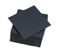 Lot de 1200 serviettes soit 24 Paquets de 50 Serviettes papier microgaufré noir - 38x38cm Surlys
