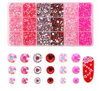 Lot de 12000 Strass Rose Ongles, 3-5 mm Diamant Décoration Ongles Brillant, Résine Strass Nail Art Diamants en Cristal, Petites Pierres D'ongles à Base Plate, Bijoux Nail Art pour Ongle DIY Artisanale